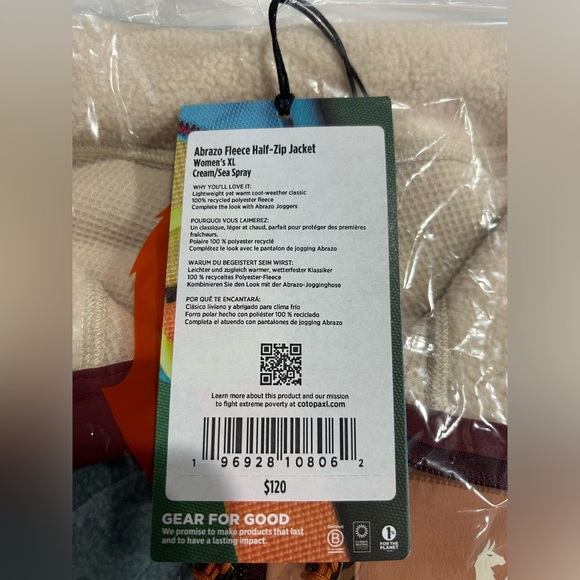 Cotopaxi Women's XL Abrazo Fleece Half-Zip Jacket  Cream Blue NWT Jacket - Picture 6 of 14